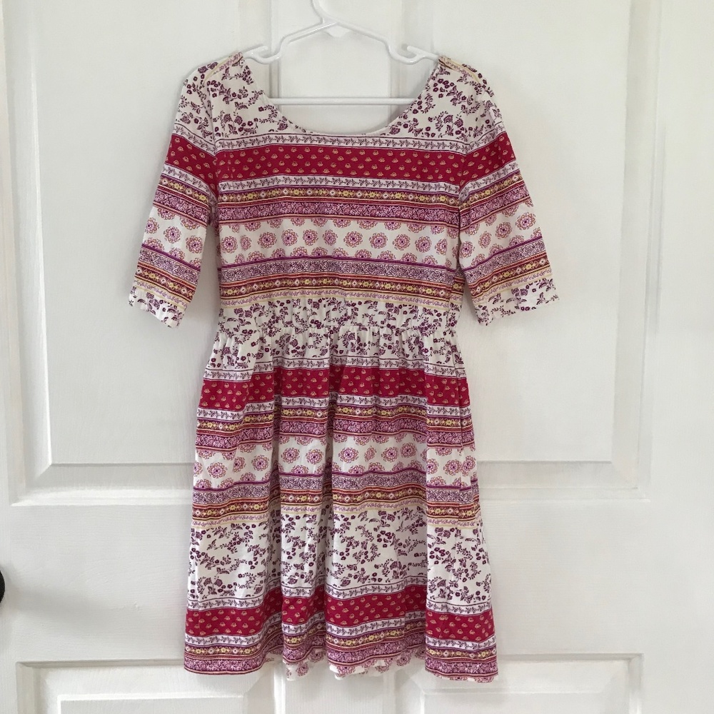 Old Navy off white red purple yellow floral dress Girls Size 8 (Medium) Big Kids